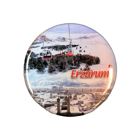 Toptan Erzurum Temalı Myros Yuvarlak Magnet 67 mm