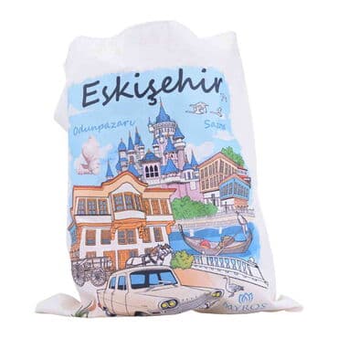 Eskisehir Themed Digital Printed Tote Bag 35x40 cm