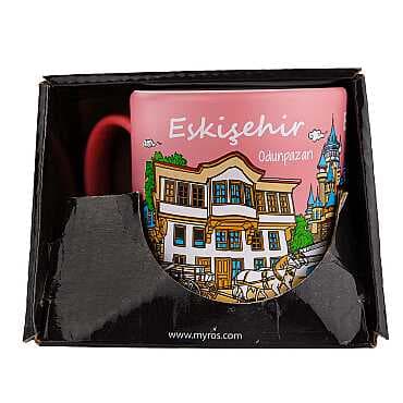 Eskişehir Temalı Kutulu Renkli Baskılı Seramik Kupa 82x90 mm