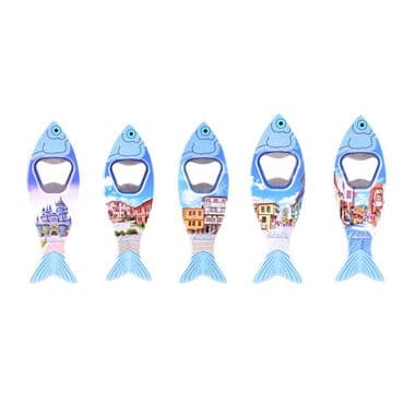 Eskisehir Themed Customised UV Printed Fish Shape Printed Plastic Base Bottle Opener 42x130 mm - 2
