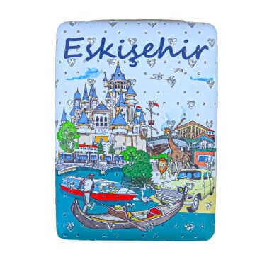 Eskişehir Themed Myros Rectangular Curved PU Mirror
