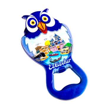 Eskişehir Temalı Myros Metal Baykuş Açacak Magnet 88x47 mm - 5
