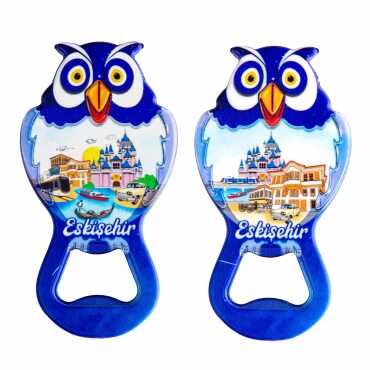 Eskişehir Temalı Myros Metal Baykuş Açacak Magnet 88x47 mm - 2