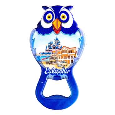 Eskişehir Temalı Myros Metal Baykuş Açacak Magnet 88x47 mm - 3
