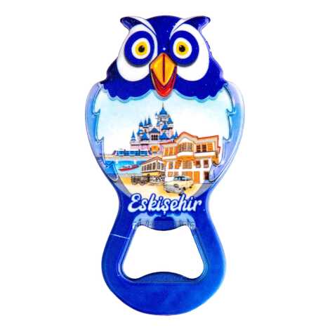 Eskişehir Temalı Myros Metal Baykuş Açacak Magnet 88x47 mm - 3