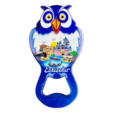 Eskişehir Temalı Myros Metal Baykuş Açacak Magnet 88x47 mm - 4