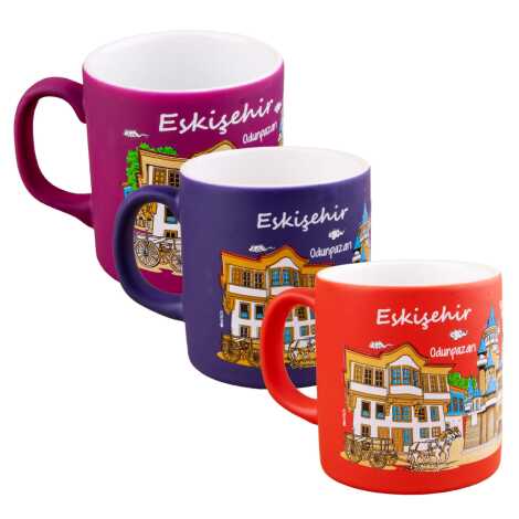 Toptan Eskişehir Temalı Seramik Renkli Baskılı Kupa 82x90 mm - 3