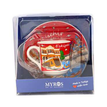 Eskişehir Themed Single Porcelain Coffee Cup - 4