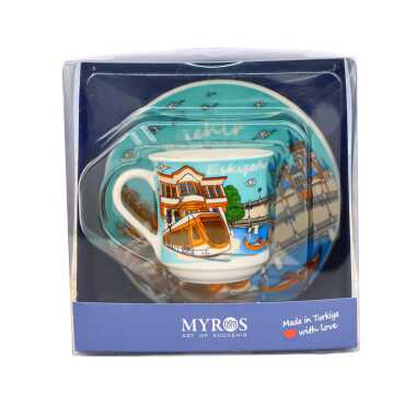 Eskişehir Themed Single Porcelain Coffee Cup - 5