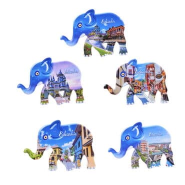 Eskisehir Themed Customised UV Printed Plastic Base Elephant Shaped  Fridge Magnet 86x62 mm - 2
