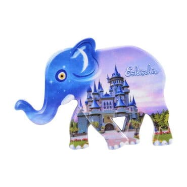 Eskisehir Themed Customised UV Printed Plastic Base Elephant Shaped  Fridge Magnet 86x62 mm - 7