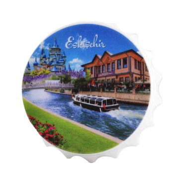 Eskisehir Themed Customised Uv Printed Bottle Cap Shaped Plastic Base  Bottle Opener  63x15 mm - 3