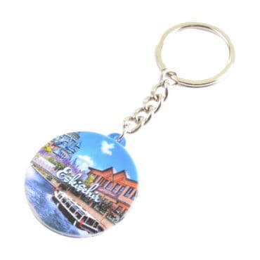 Eskisehir Themed Customised UV Printed Plastic Base Square Keyring 38x100 mm - 7