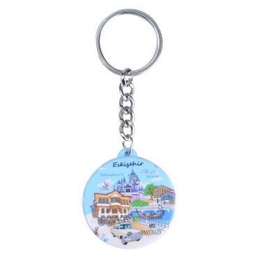 Eskisehir Themed Customised UV Printed Plastic Base Square Keyring 38x100 mm - 9