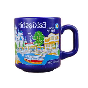 Eskişehir Themed Traditional Ceramic Cappuccino Mug - 6