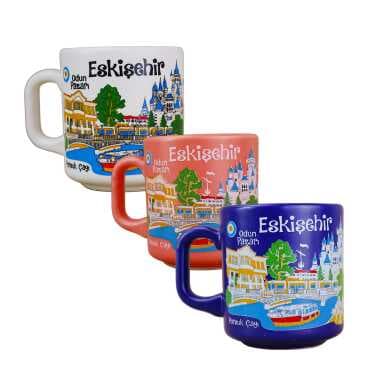 Eskişehir Themed Traditional Ceramic Cappuccino Mug - 2