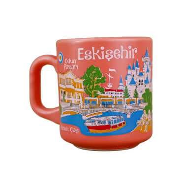 Eskişehir Themed Traditional Ceramic Cappuccino Mug - 5