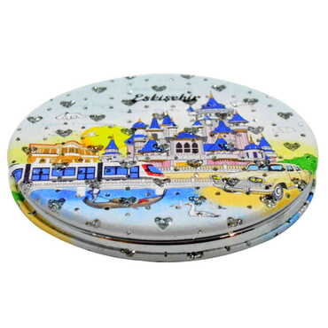 Eskisehir Themed Custom Printed Round Pocket Mirror - Thumbnail