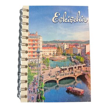 Myros - Eskisehir Themed Custom Printed Wood Cover Notebook 120x170 mm