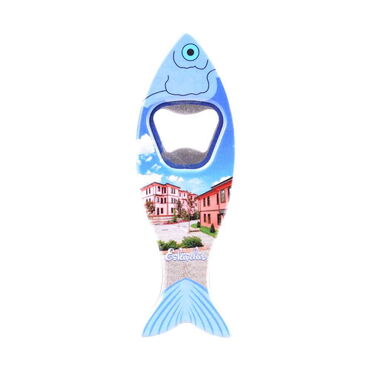 Eskisehir Themed Customised UV Printed Fish Shape Printed Plastic Base Bottle Opener 42x130 mm - Thumbnail