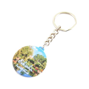 Eskisehir Themed Customised UV Printed Plastic Base Square Keyring 38x100 mm - Thumbnail