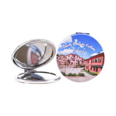 Myros - Eskisehir Themed Customised Uv Printed Round Compact Mirror 72x11 mm