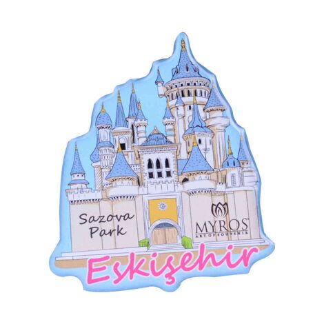 Eskisehir Themed Epoxy Dome Cut Out Special Shape Souvenir Fridge Magnet