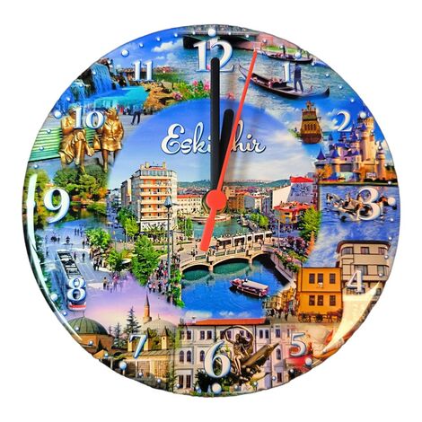 Eskisehir Themed Epoxy Wall Clock Home Decoration 20 Cm