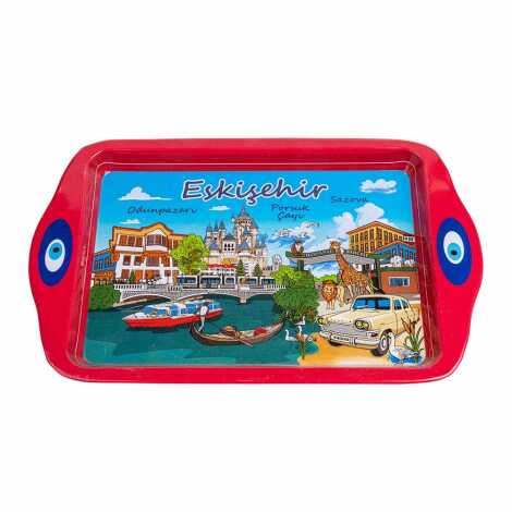Eskişehir Themed Mini Metal Tray Double Sided Print 25x16 cm - 2