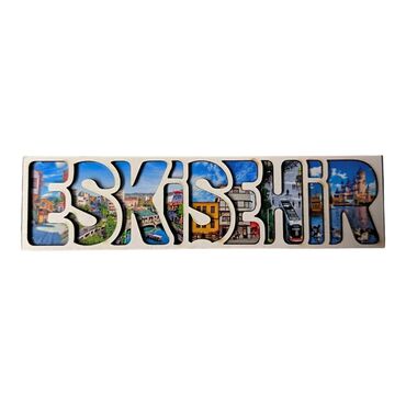 Myros - Eskisehir Themed Wooden Customised City Name Letter Souvenir Fridge Magnet