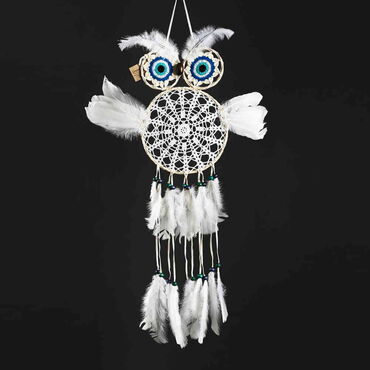 Evil Eye Lace Owl Dreamcatcher - Thumbnail