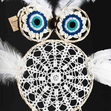 Evil Eye Lace Owl Dreamcatcher - Thumbnail