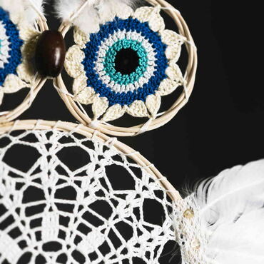 Evil Eye Lace Owl Dreamcatcher - Thumbnail