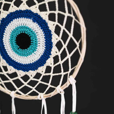 Evil Eye Macrame Dreamcatcher - Thumbnail