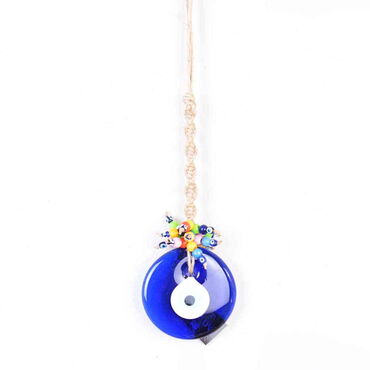 Evil Eye Macrame Medium Size Oval Shaped Tassel Detailed Wall Hanging - Myros