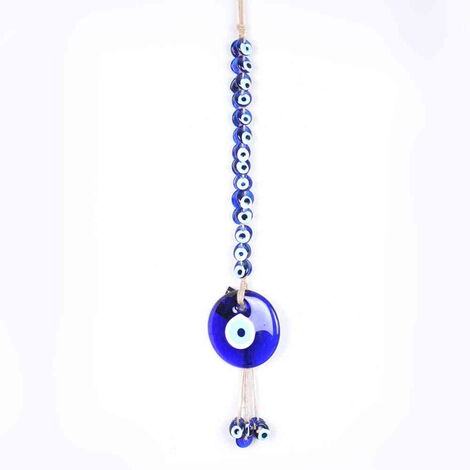 Evil Eye Macrame Oval Shaped Multi Bead Detailed Wall Hanging - 1