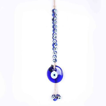 Myros - Evil Eye Macrame Oval Shaped Multi Bead Detailed Wall Hanging