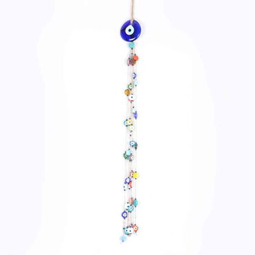 Evil Eye Macrame Oval Shaped Multi Bead Tasseled Detailed Wall Hanging - Myros