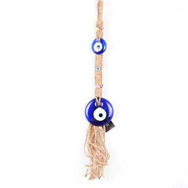 Myros - Evil Eye Macrame Oval Shaped Thick Knitted Detailed Wall Hanging