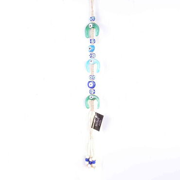 Evil Eye Macrame Triple Horseshoe Shaped Wall Hanging - Myros