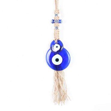 Evil Eye Macrame Two Size Oval Shaped Wall Hanging - Myros