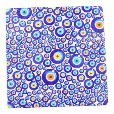 Evil Eye Themed Bathroom Stone Drain Cover 100x100 mm