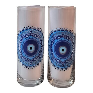 Evil Eye Themed Custom Printed Raki-Ouzo Glass - Thumbnail