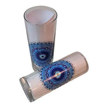 Evil Eye Themed Custom Printed Raki-Ouzo Glass - Thumbnail