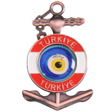 Myros - Evil Eye Themed Customised Metal Anchor Fridge Magnet