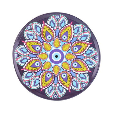 Myros - Evil Eye Themed Customised Metal Tin Coaster 90 mm