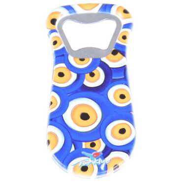 Evil Eye Themed Customised Uv Printed Plastic Base Plastic Base Bottle Opener 95x43 mm - Thumbnail