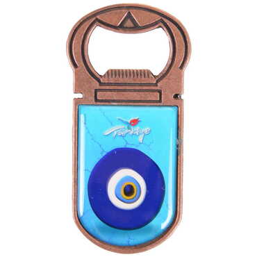 Myros - Evil Eye Themed Customizable Metal Magnetic Bottle Opener 40x95 mm