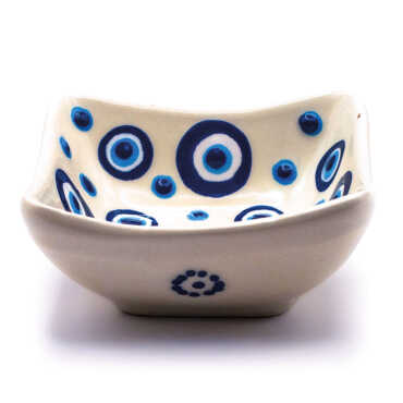 Evil Eye Themed Embossed Evil Eye Square Bowl 75X75X37 Mm - 2