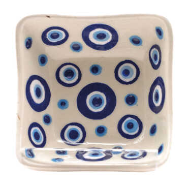 Evil Eye Themed Embossed Evil Eye Square Bowl 75X75X37 Mm - 3